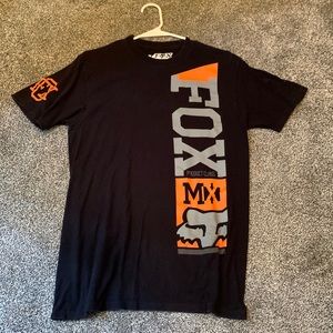Fox T-shirt, size medium, black with orange logo